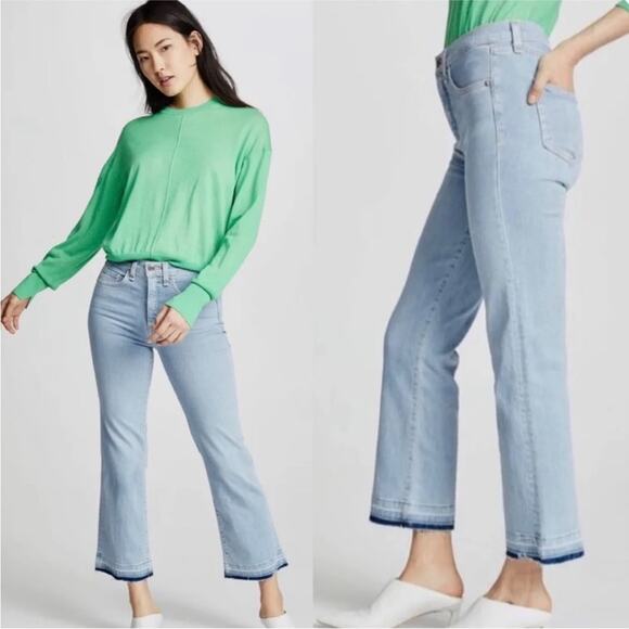 Veronica Beard Jackie 10" In Sky W/Fray Straight Leg Denim Blue Jeans Size 25 - Picture 1 of 16